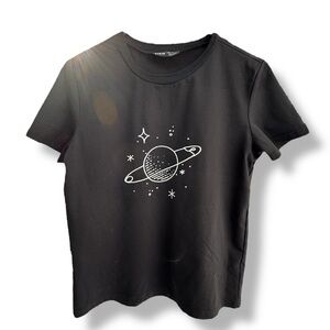 T-Shirt w/ Saturn Safety Pin Graphic